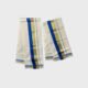 Single Set Mundu with dark blue and golden stripes border