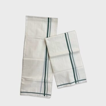 set mundu with dark green puliyilakkara